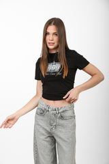 Casino Club Baby Tee — Black
